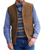 Tiavllya Tiavllya Men's Slim Fit herringbone Stand Collar Waistcoat