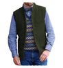 Tiavllya Tiavllya Men's Slim Fit herringbone Stand Collar Waistcoat