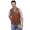 Tiavllya Tiavllya Men's Slim Fit Tweed Herringbone Notch Lapel Waistcoat