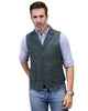 Tiavllya Tiavllya Men's Slim Fit Tweed Herringbone Notch Lapel Waistcoat