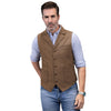 Tiavllya Tiavllya Men's Slim Fit Tweed Herringbone Notch Lapel Waistcoat