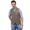 Tiavllya Tiavllya Men's Slim Fit Tweed Herringbone Notch Lapel Waistcoat