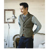Tiavllya Tiavllya Men's Slim Fit Tweed Herringbone Notch Lapel Waistcoat