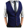 Tiavllya Tiavllya Men's Slim Fit Tweed Herringbone V Neck Waistcoat