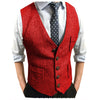 Tiavllya Tiavllya Men's Slim Fit Tweed Herringbone V Neck Waistcoat