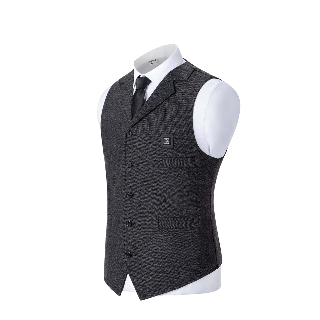 Tiavllya Tiavllya Men's Tweed Heated Vest-Winter Men Hiking Cycling Golf Lightweight Heating Vest(without battery bank)