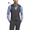 Tiavllya Tiavllya Mens Business 2 Pieces Suit Plaid V Neck Vest Suit (Vest+Pants)
