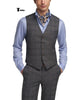 Tiavllya Tiavllya Mens Business 2 Pieces Suit Plaid V Neck Vest Suit (Vest+Pants)