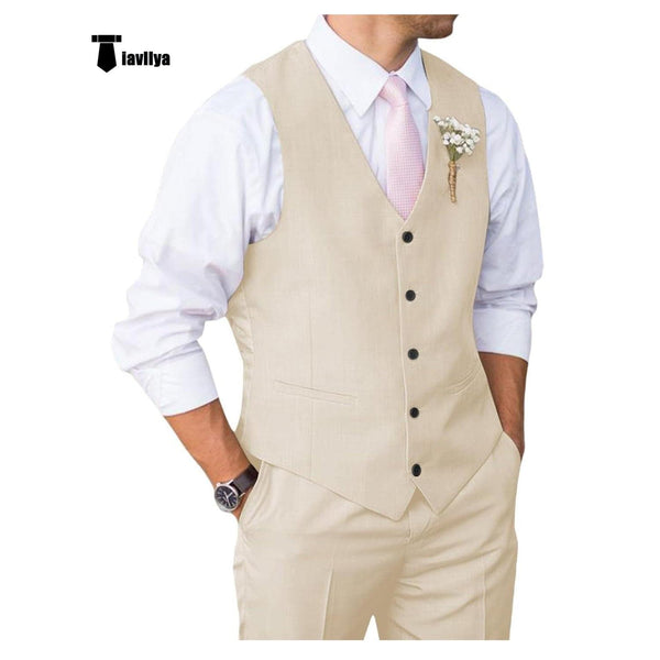 Tiavllya Tiavllya Mens Suit 2 Piece Slim Fit Suit for Men Suit Set for Wedding Groom (Vest+Pants)