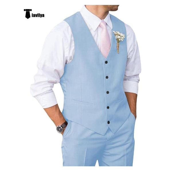 Tiavllya Tiavllya Mens Suit 2 Piece Slim Fit Suit for Men Suit Set for Wedding Groom (Vest+Pants)