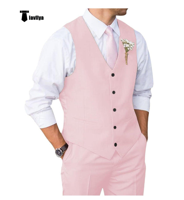Tiavllya Tiavllya Mens Suit 2 Piece Slim Fit Suit for Men Suit Set for Wedding Groom (Vest+Pants)