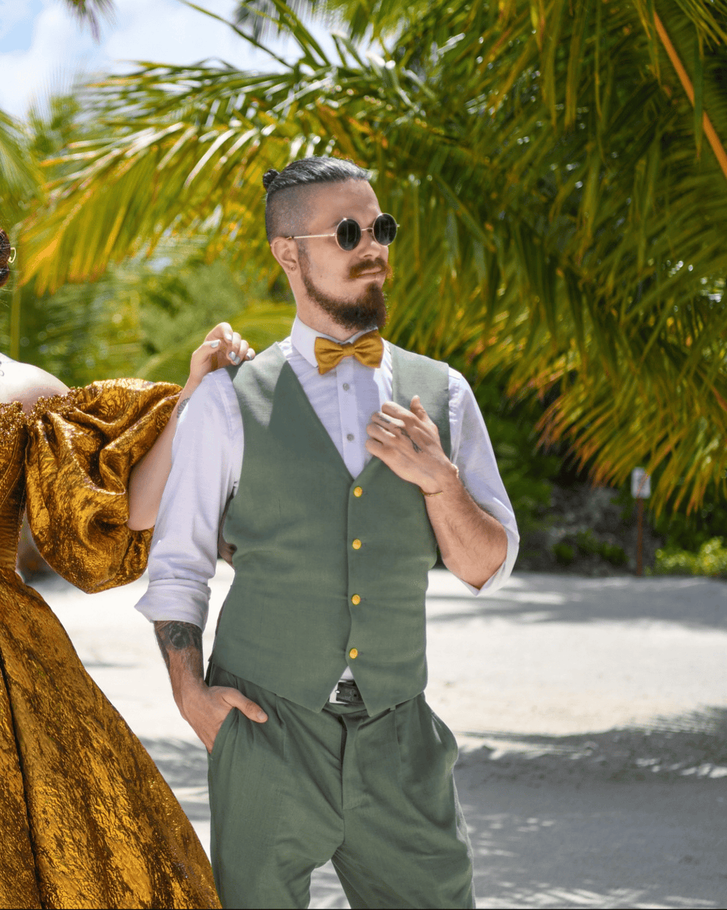 Tiavllya Tiavllya Mens Suit 2 Piece Slim Fit Suit for Men Suit Set for Wedding Groom (Vest+Pants)