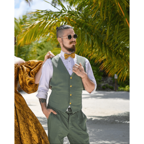 Tiavllya Tiavllya Mens Suit 2 Piece Slim Fit Suit for Men Suit Set for Wedding Groom (Vest+Pants)