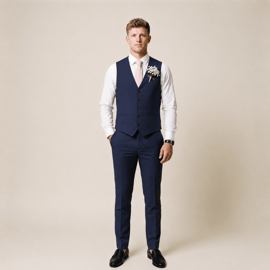 Tiavllya Tiavllya Mens Suit 2 Piece Slim Fit Suit for Men Suit Set for Wedding Groom (Vest+Pants)