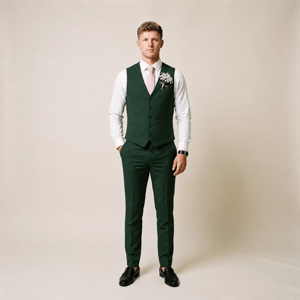 Tiavllya Tiavllya Mens Suit 2 Piece Slim Fit Suit for Men Suit Set for Wedding Groom (Vest+Pants)