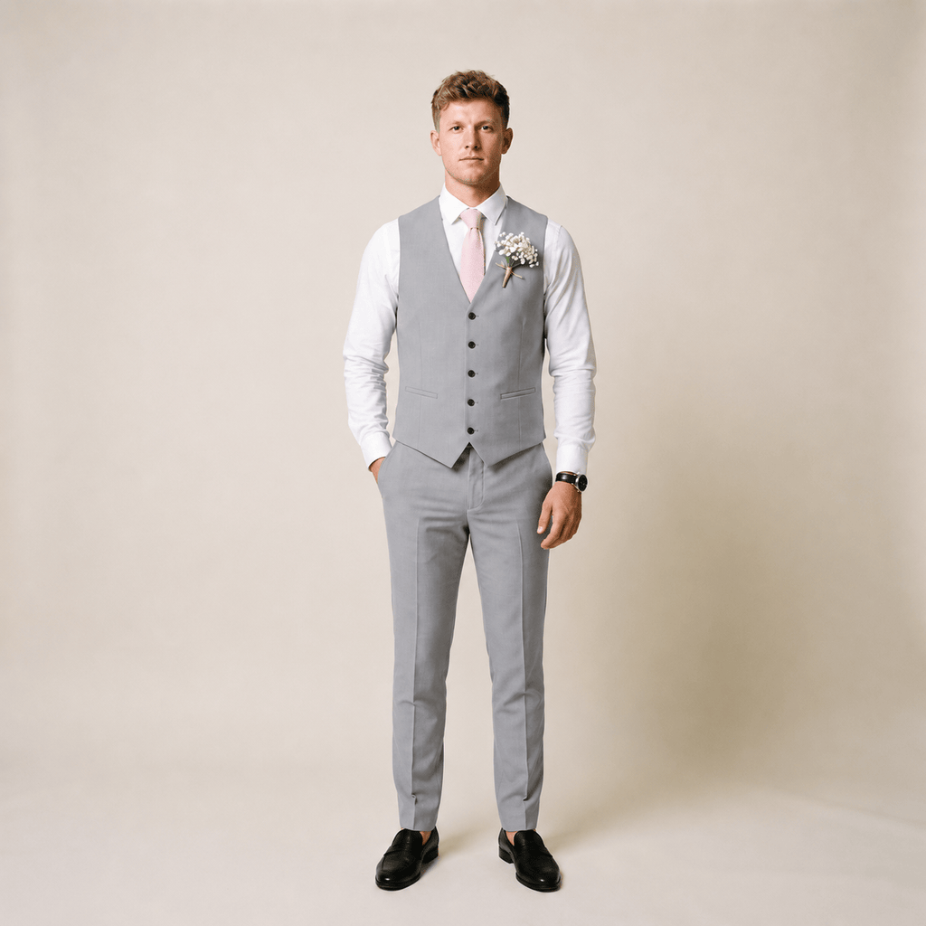 Tiavllya Tiavllya Mens Suit 2 Piece Slim Fit Suit for Men Suit Set for Wedding Groom (Vest+Pants)
