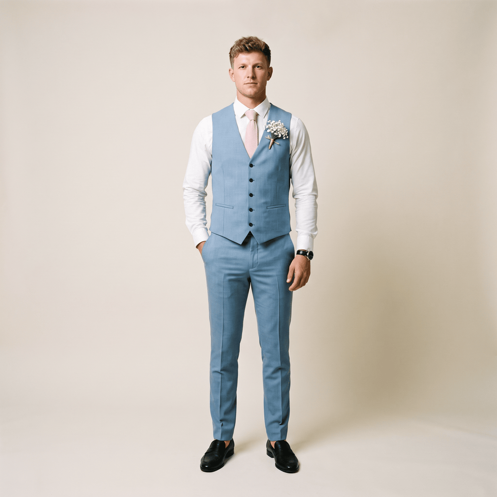 Tiavllya Tiavllya Mens Suit 2 Piece Slim Fit Suit for Men Suit Set for Wedding Groom (Vest+Pants)