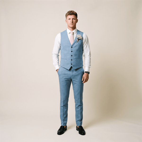 Tiavllya Tiavllya Mens Suit 2 Piece Slim Fit Suit for Men Suit Set for Wedding Groom (Vest+Pants)