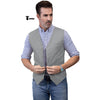 Tiavllya Tiavllya Mens waistcoat Flat Linen V Neck Waistcoat For Wedding