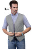 Tiavllya Tiavllya Mens waistcoat Flat Linen V Neck Waistcoat For Wedding
