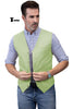 Tiavllya Tiavllya Mens waistcoat Flat Linen V Neck Waistcoat For Wedding