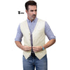 Tiavllya Tiavllya Mens waistcoat Flat Linen V Neck Waistcoat For Wedding