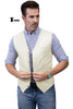 Tiavllya Tiavllya Mens waistcoat Flat Linen V Neck Waistcoat For Wedding