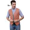 Tiavllya Tiavllya Mens waistcoat Flat Linen V Neck Waistcoat For Wedding