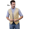 Tiavllya Tiavllya Mens waistcoat Flat Linen V Neck Waistcoat For Wedding