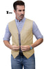 Tiavllya Tiavllya Mens waistcoat Flat Linen V Neck Waistcoat For Wedding