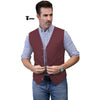 Tiavllya Tiavllya Mens waistcoat Flat Linen V Neck Waistcoat For Wedding