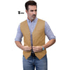 Tiavllya Tiavllya Mens waistcoat Flat Linen V Neck Waistcoat For Wedding