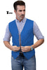Tiavllya Tiavllya Mens waistcoat Flat Linen V Neck Waistcoat For Wedding