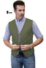 Tiavllya Tiavllya Mens waistcoat Flat Linen V Neck Waistcoat For Wedding