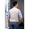Tiavllya Tiavllya Mens waistcoat Flat Linen V Neck Waistcoat For Wedding