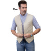 Tiavllya Tiavllya Mens waistcoat Flat Linen V Neck Waistcoat For Wedding