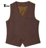 Tiavllya Tiavllya Mens waistcoat Flat Linen V Neck Waistcoat For Wedding