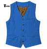 Tiavllya Tiavllya Mens waistcoat Flat Linen V Neck Waistcoat For Wedding