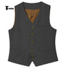 Tiavllya Tiavllya Mens waistcoat Flat Linen V Neck Waistcoat For Wedding