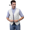 Tiavllya Tiavllya Mens waistcoat Flat Linen V Neck Waistcoat For Wedding