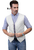 Tiavllya Tiavllya Mens waistcoat Flat Linen V Neck Waistcoat For Wedding