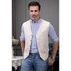 Tiavllya Tiavllya Mens waistcoat Flat Linen V Neck Waistcoat For Wedding