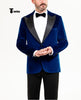 Tiavllya Tiavllya Stylish Men's Suit 2 Pieces Velvet Peak Lapel Tuxedo For Party (Blazer+Black Pants)
