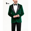 Tiavllya Tiavllya Stylish Men's Suit 2 Pieces Velvet Peak Lapel Tuxedo For Party (Blazer+Black Pants)