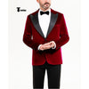 Tiavllya Tiavllya Stylish Men's Suit 2 Pieces Velvet Peak Lapel Tuxedo For Party (Blazer+Black Pants)