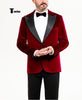 Tiavllya Tiavllya Stylish Men's Suit 2 Pieces Velvet Peak Lapel Tuxedo For Party (Blazer+Black Pants)