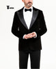 Tiavllya Tiavllya Stylish Men's Suit 2 Pieces Velvet Peak Lapel Tuxedo For Party (Blazer+Black Pants)