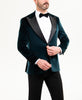 Tiavllya Tiavllya Stylish Men's Suit 2 Pieces Velvet Peak Lapel Tuxedo For Party (Blazer+Black Pants)