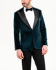 Tiavllya Tiavllya Stylish Men's Suit 2 Pieces Velvet Peak Lapel Tuxedo For Party (Blazer+Black Pants)