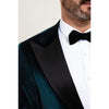 Tiavllya Tiavllya Stylish Men's Suit 2 Pieces Velvet Peak Lapel Tuxedo For Party (Blazer+Black Pants)